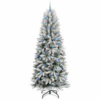 Produktbild för Konstgjord julgran Vit 240 cm PVC, Plast, Stål och PE