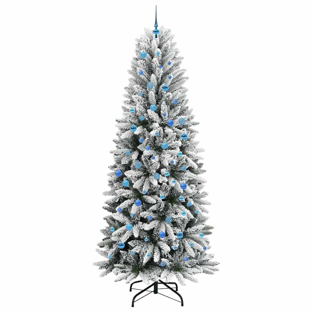 Produktbild för Konstgjord julgran Vit 240 cm PVC, Plast, Stål och PE