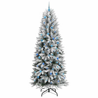 Produktbild för Konstgjord julgran Vit 240 cm PVC, Plast, Stål och PE