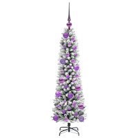 Produktbild för Konstgjord julgran Vit 120 cm PVC och Metall och Plast