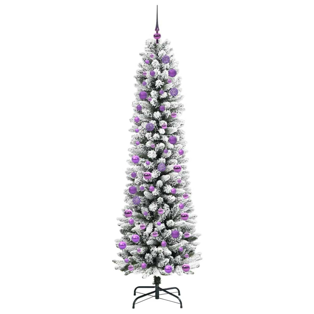 Produktbild för Konstgjord julgran Vit 240 cm PVC och Metall och Plast