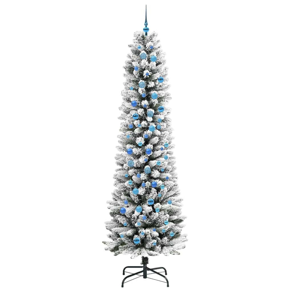 Produktbild för Konstgjord julgran Vit 240 cm PVC och Metall och Plast