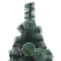 Produktbild för Konstgjord Förbelyst Julgran med Bollar Grön 120 cm PET