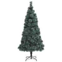 Produktbild för Konstgjord förbelyst julgran med kulset Grön 120 cm PET