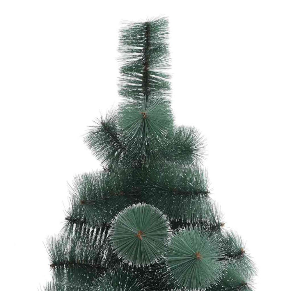 Produktbild för Konstgjord förbelyst julgran med bollar Grön 210 cm PET