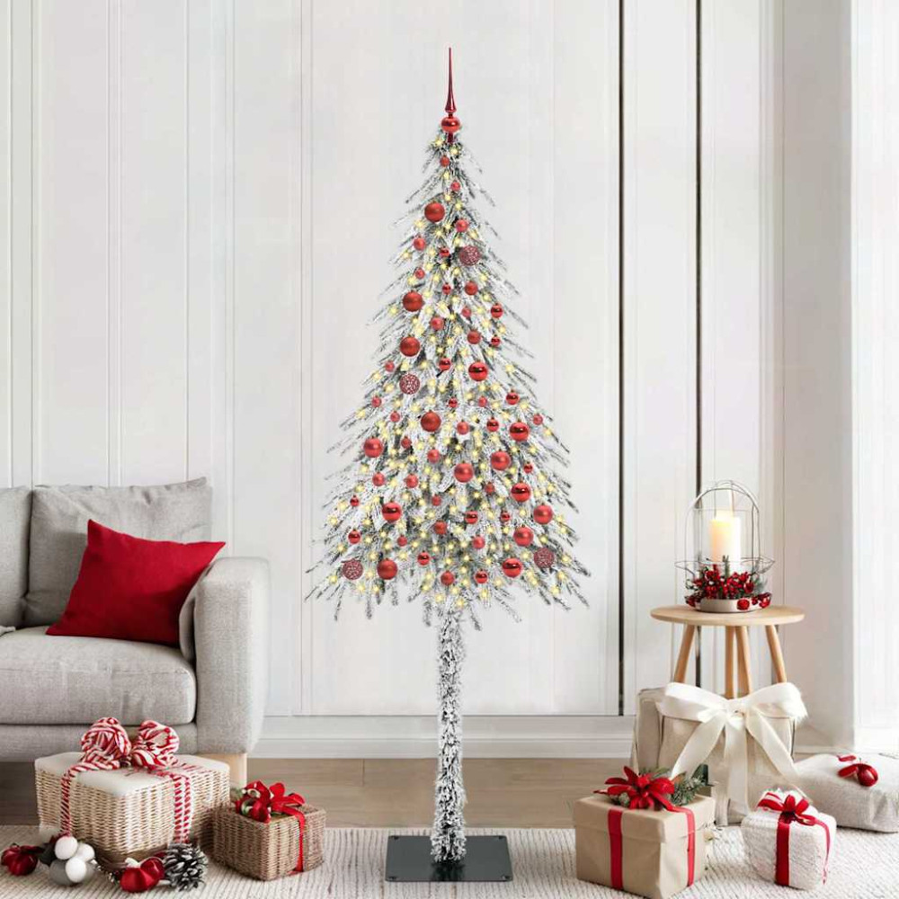 Produktbild för Julgran med 300 LED-lampor med stativ Vit 210 cm PE och Stål