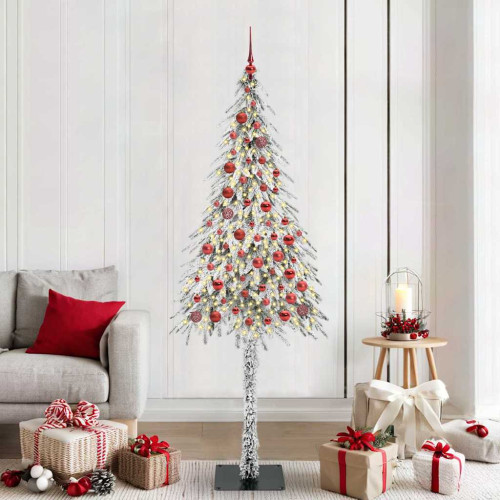 vidaXL Julgran med 300 LED-lampor med stativ Vit 210 cm PE och Stål