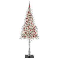 Produktbild för Julgran med 300 LED-lampor med stativ Vit 210 cm PE och Stål