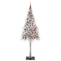 Produktbild för Julgran med 300 LED-lampor med stativ Vit 210 cm PE och Stål