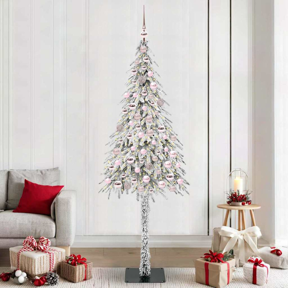 Produktbild för Julgran med 300 LED-lampor med stativ Vit 210 cm PE och Stål