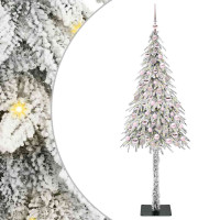 Produktbild för Julgran med 300 LED-lampor med stativ Vit 210 cm PE och Stål