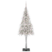 Produktbild för Julgran med 300 LED-lampor med stativ Vit 210 cm PE och Stål
