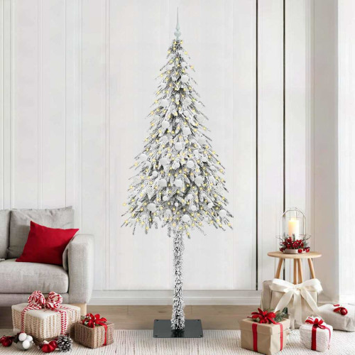 vidaXL Julgran med 300 LED-lampor med stativ Vit 210 cm PE och Stål