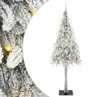 Produktbild för Julgran med 300 LED-lampor med stativ Vit 210 cm PE och Stål