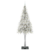 Produktbild för Julgran med 300 LED-lampor med stativ Vit 210 cm PE och Stål