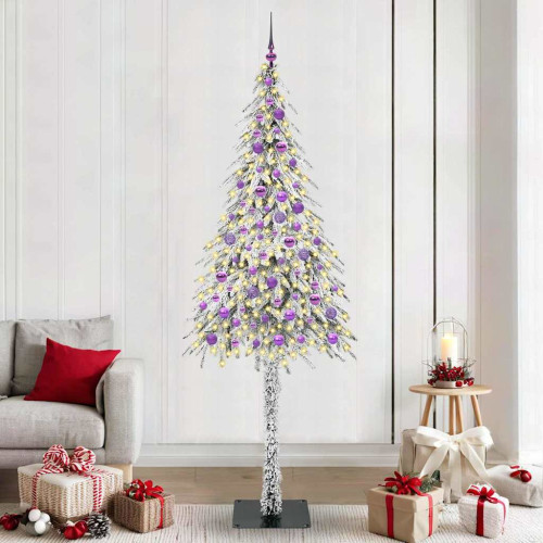vidaXL Julgran med 300 LED-lampor med stativ Vit 210 cm PE och Stål