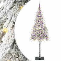 Produktbild för Julgran med 300 LED-lampor med stativ Vit 210 cm PE och Stål