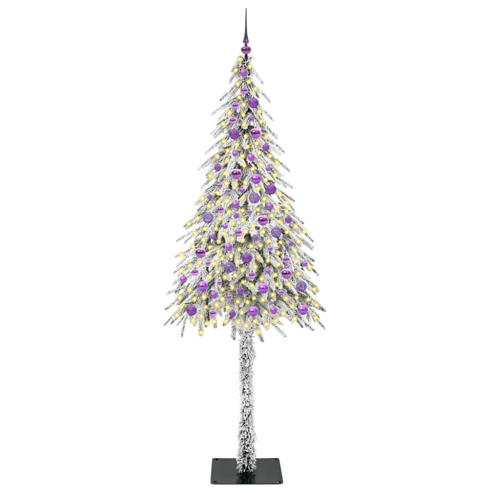 Produktbild för Julgran med 300 LED-lampor med stativ Vit 210 cm PE och Stål
