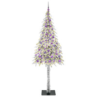 Produktbild för Julgran med 300 LED-lampor med stativ Vit 210 cm PE och Stål