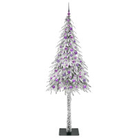 Produktbild för Julgran med 300 LED-lampor med stativ Vit 210 cm PE och Stål