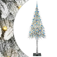 Produktbild för Julgran med 300 LED-lampor med stativ Vit 210 cm PE och Stål