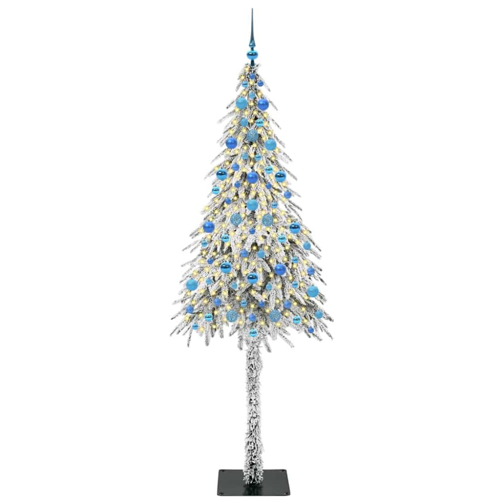 Produktbild för Julgran med 300 LED-lampor med stativ Vit 210 cm PE och Stål