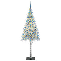 Produktbild för Julgran med 300 LED-lampor med stativ Vit 210 cm PE och Stål