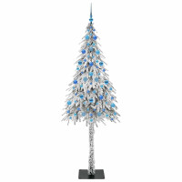 Produktbild för Julgran med 300 LED-lampor med stativ Vit 210 cm PE och Stål