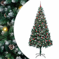 Produktbild för Konstgjord julgran Grön 210 cm PVC och Stål och Plast