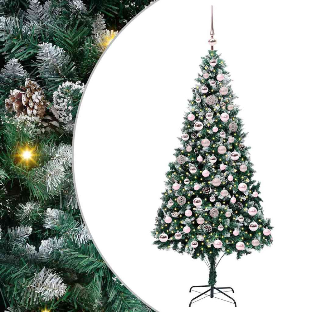 Produktbild för Konstgjord julgran Grön 210 cm PVC och Stål och Plast