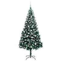 Produktbild för Konstgjord julgran Grön 210 cm PVC och Stål och Plast