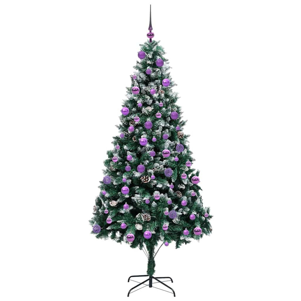Produktbild för Konstgjord julgran Grön 210 cm PVC och Stål och Plast