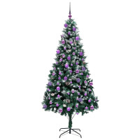 Produktbild för Konstgjord julgran Grön 210 cm PVC och Stål och Plast