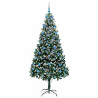 Produktbild för Konstgjord julgran Grön 210 cm PVC och Stål och Plast
