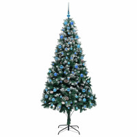 Produktbild för Konstgjord julgran Grön 210 cm PVC och Stål och Plast