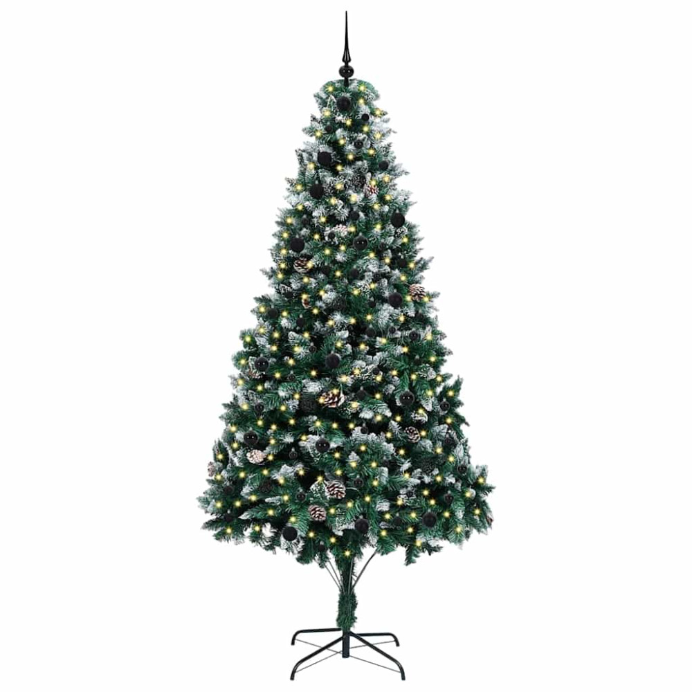 Produktbild för Konstgjord julgran Grön 240 cm PVC och Stål och Plast
