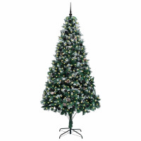 Produktbild för Konstgjord julgran Grön 240 cm PVC och Stål och Plast
