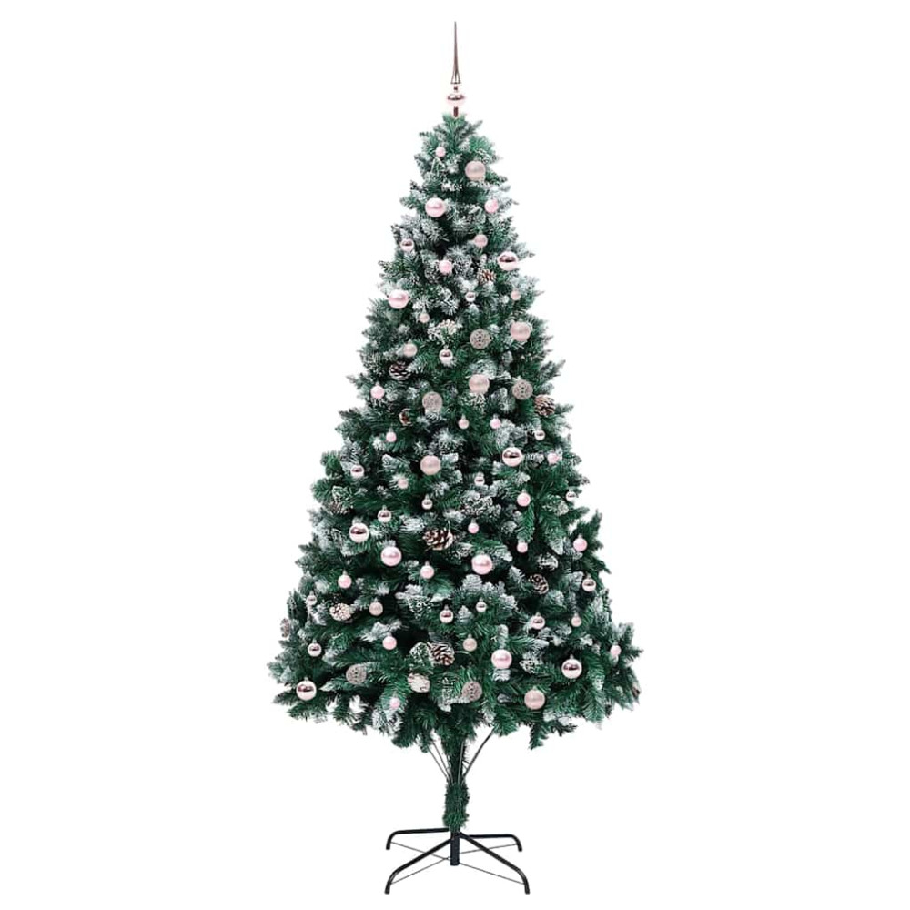 Produktbild för Konstgjord julgran Grön 240 cm PVC och Stål och Plast