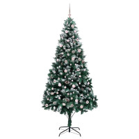 Produktbild för Konstgjord julgran Grön 240 cm PVC och Stål och Plast