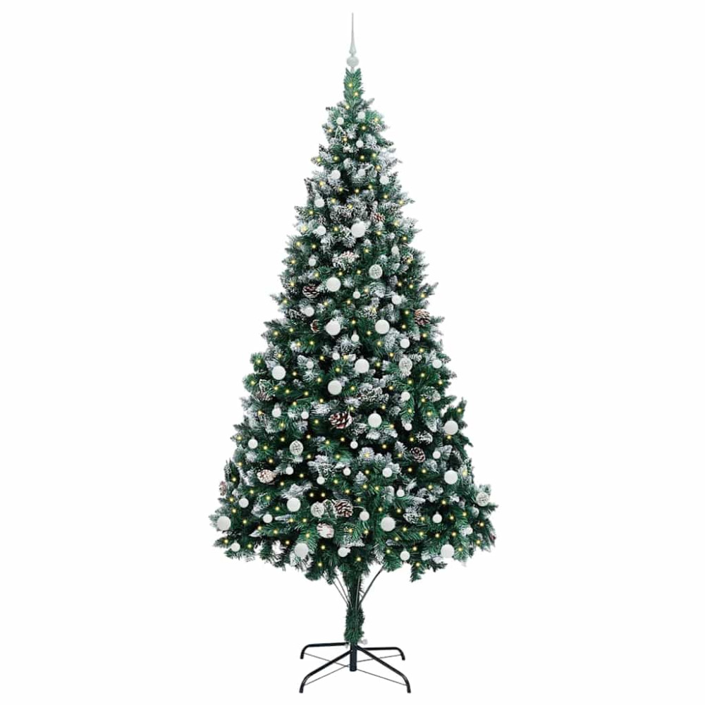 Produktbild för Konstgjord julgran Grön 240 cm PVC och Stål och Plast
