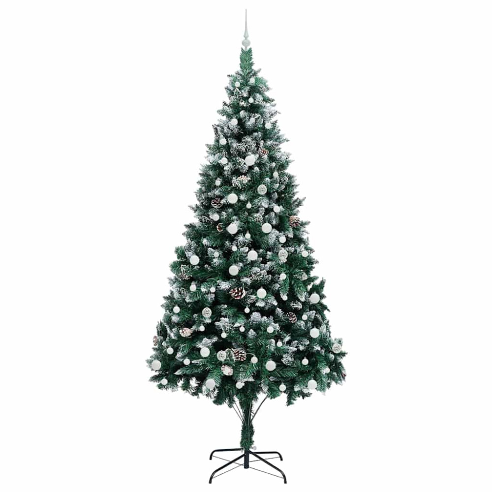 Produktbild för Konstgjord julgran Grön 240 cm PVC och Stål och Plast
