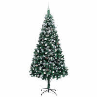 Produktbild för Konstgjord julgran Grön 240 cm PVC och Stål och Plast