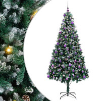 Produktbild för Konstgjord julgran Grön 240 cm PVC och Stål och Plast