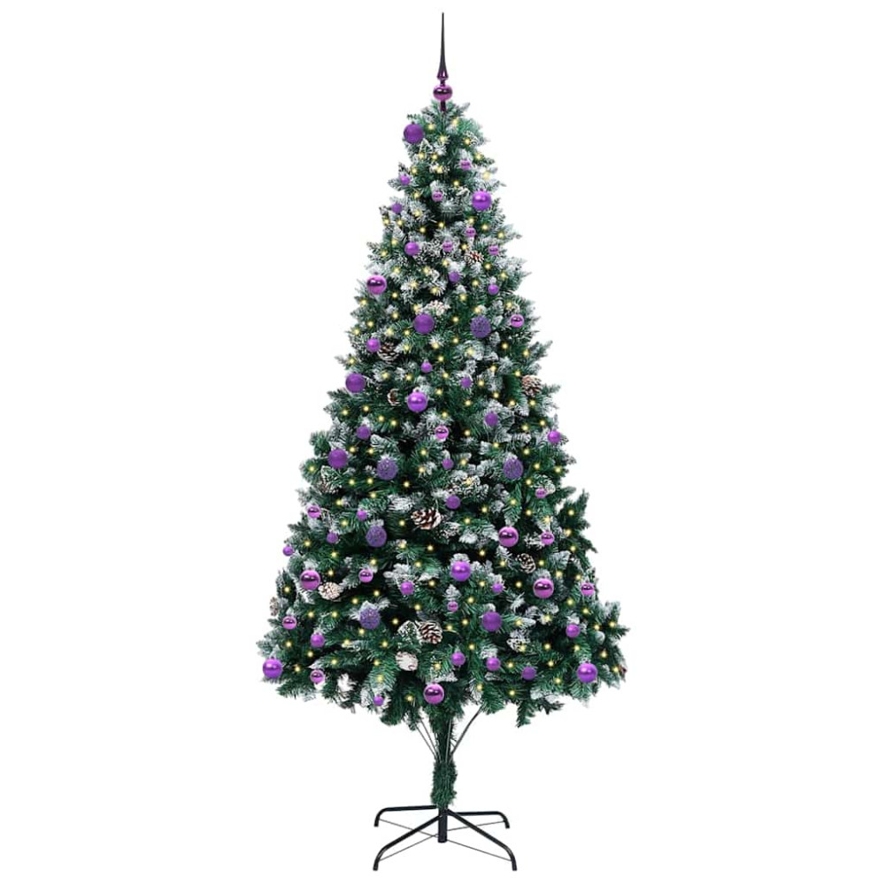 Produktbild för Konstgjord julgran Grön 240 cm PVC och Stål och Plast