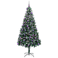 Produktbild för Konstgjord julgran Grön 240 cm PVC och Stål och Plast