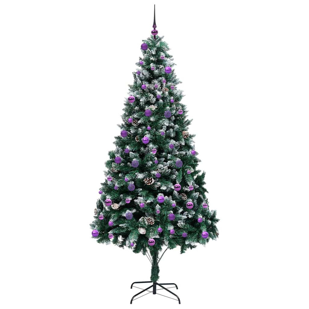 Produktbild för Konstgjord julgran Grön 240 cm PVC och Stål och Plast