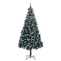 Produktbild för Konstgjord julgran Grön 240 cm PVC och Stål och Plast