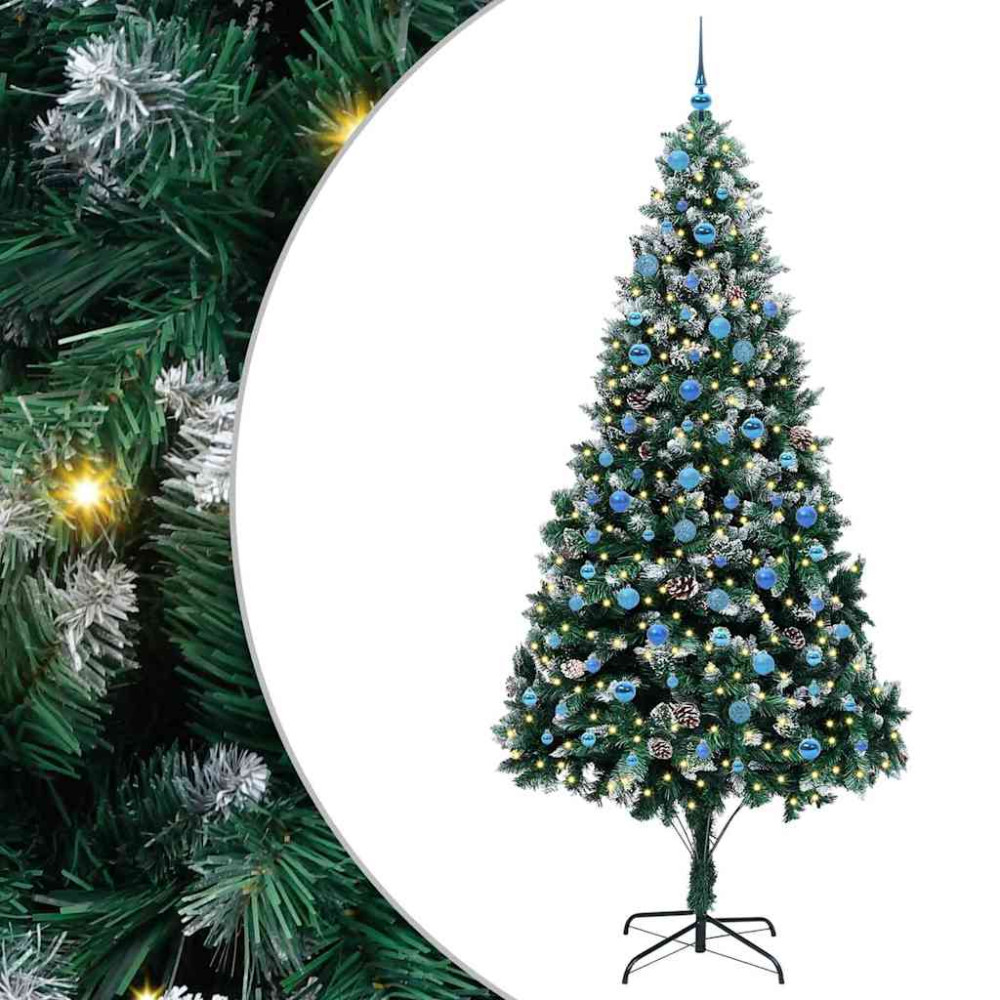 Produktbild för Konstgjord julgran Grön 240 cm PVC och Stål och Plast