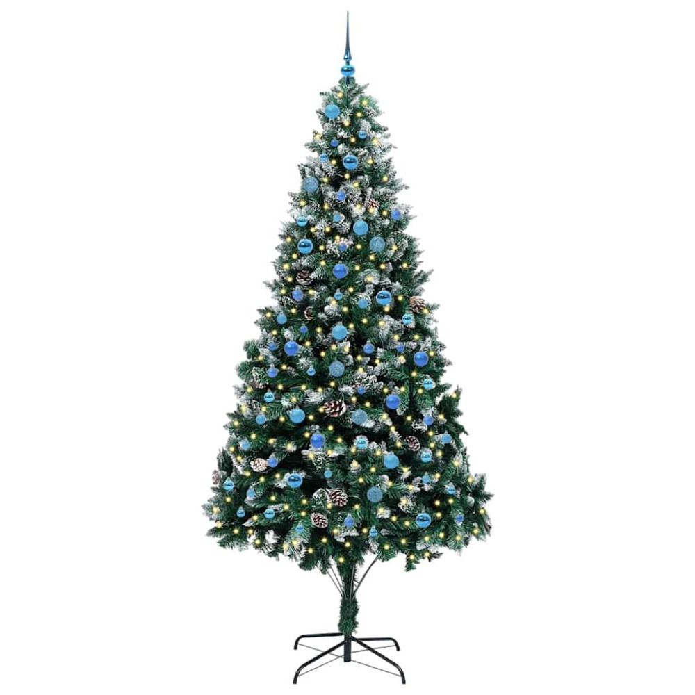 Produktbild för Konstgjord julgran Grön 240 cm PVC och Stål och Plast