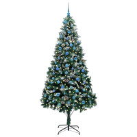Produktbild för Konstgjord julgran Grön 240 cm PVC och Stål och Plast